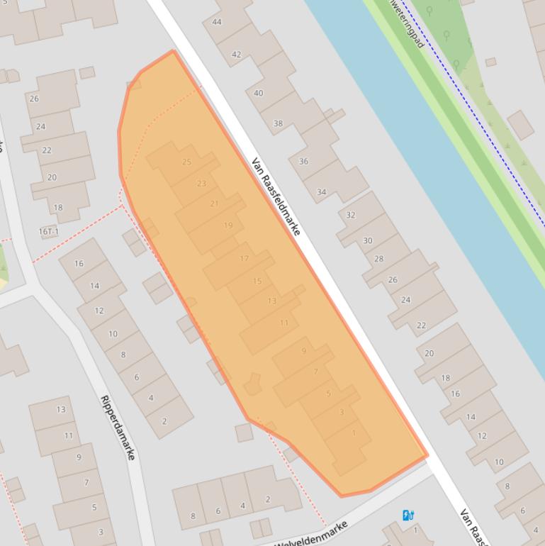 Kaart van postcodegebied 8016DN.