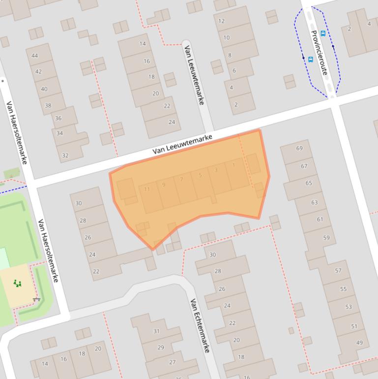 Kaart van postcodegebied 8016DW.