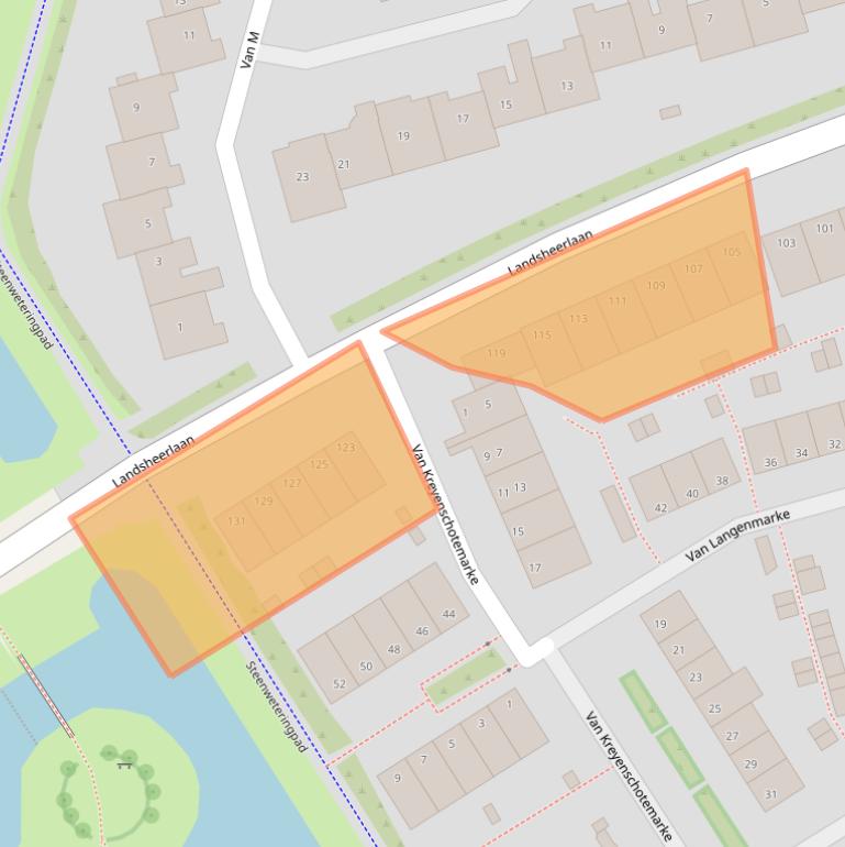 Kaart van postcodegebied 8016EX.