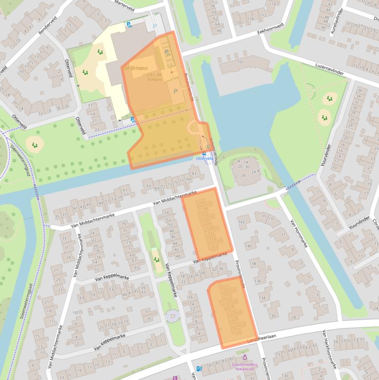 Kaart van postcodegebied 8016GB.