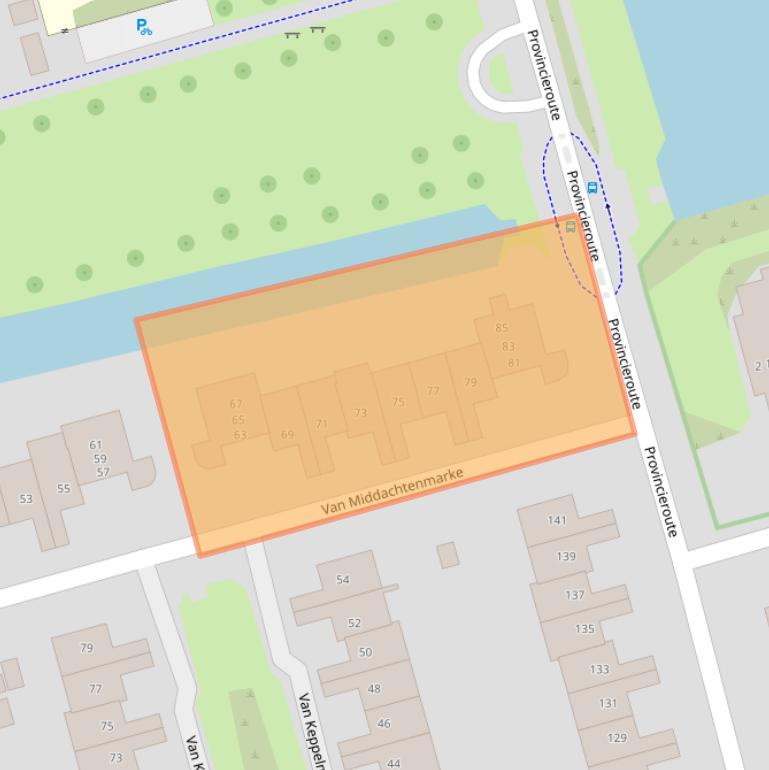 Kaart van postcodegebied 8016GE.