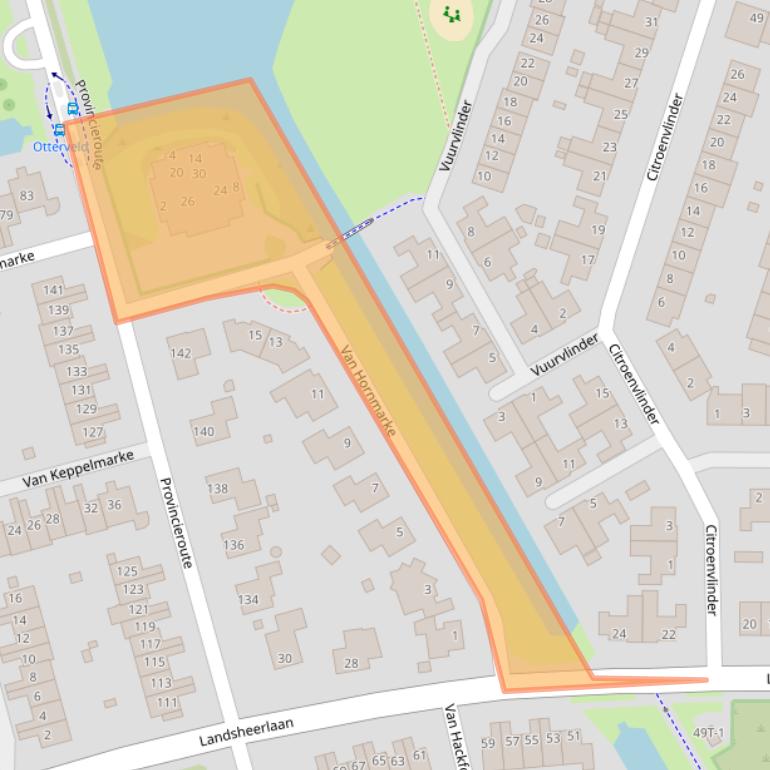 Kaart van postcodegebied 8016GS.