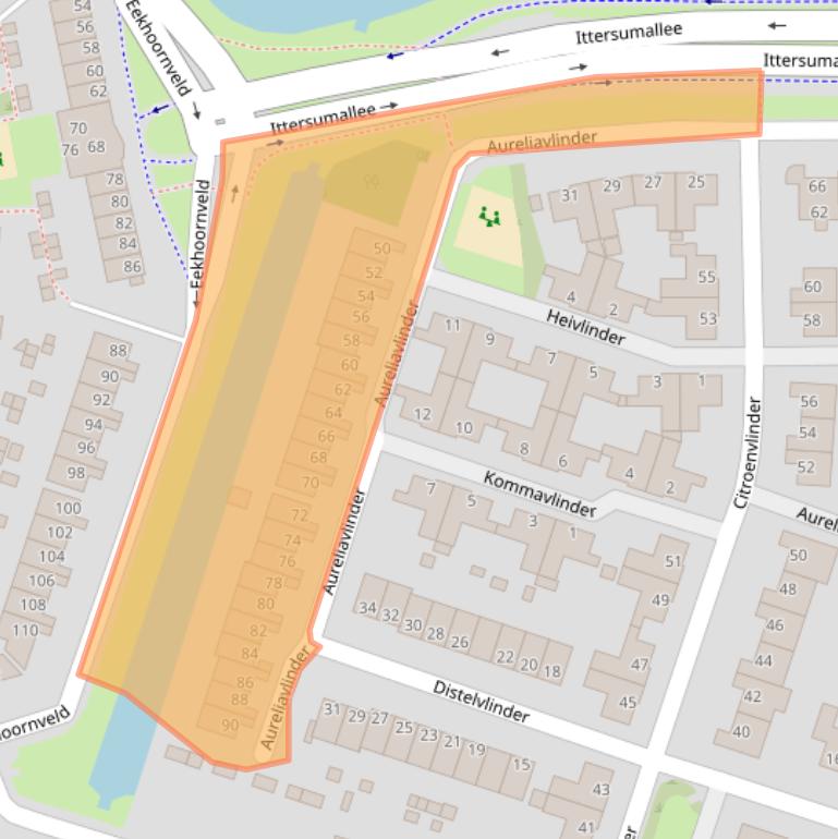 Kaart van postcodegebied 8016HC.