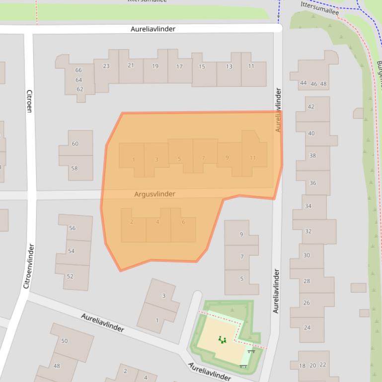 Kaart van postcodegebied 8016HE.