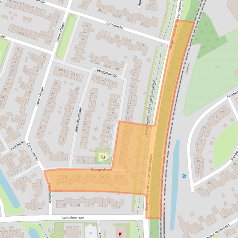 Kaart van postcodegebied 8016HM.