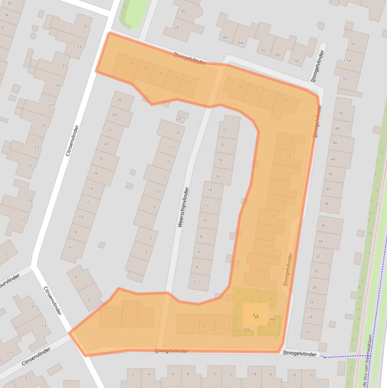 Kaart van postcodegebied 8016HP.