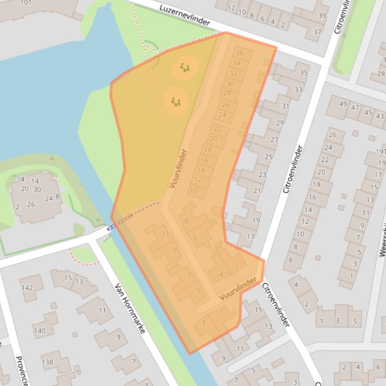 Kaart van postcodegebied 8016HR.