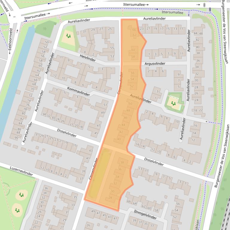 Kaart van postcodegebied 8016HW.