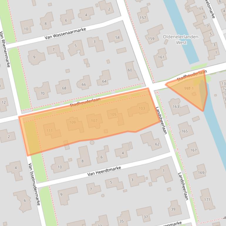 Kaart van postcodegebied 8016KA.