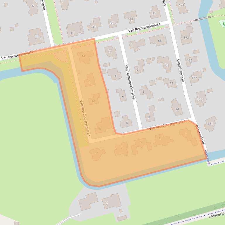 Kaart van postcodegebied 8016KN.