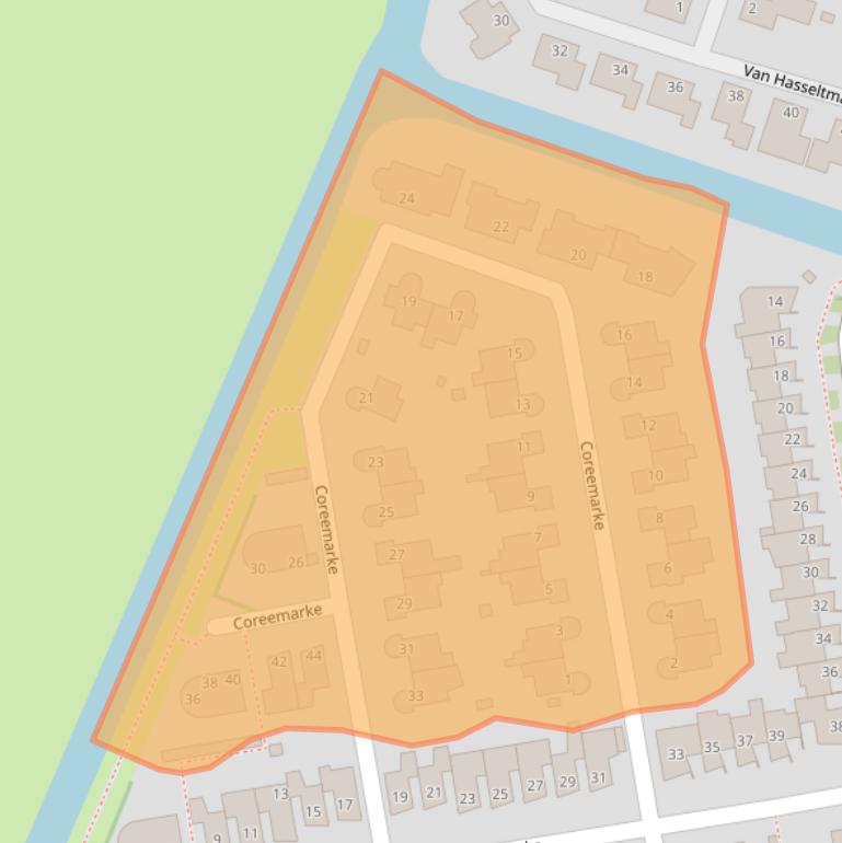 Kaart van postcodegebied 8016LA.