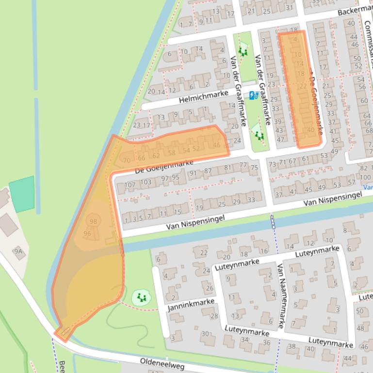 Kaart van postcodegebied 8016LD.