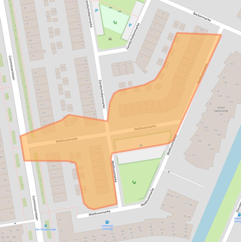 Kaart van postcodegebied 8016LK.