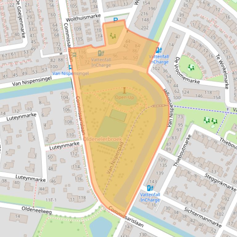 Kaart van postcodegebied 8016LR.
