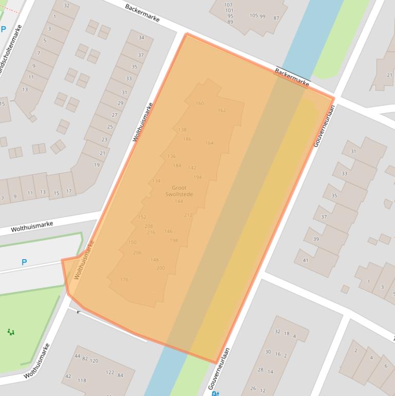 Kaart van postcodegebied 8016LS.