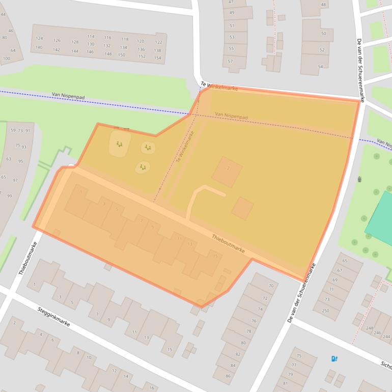 Kaart van postcodegebied 8016ME.