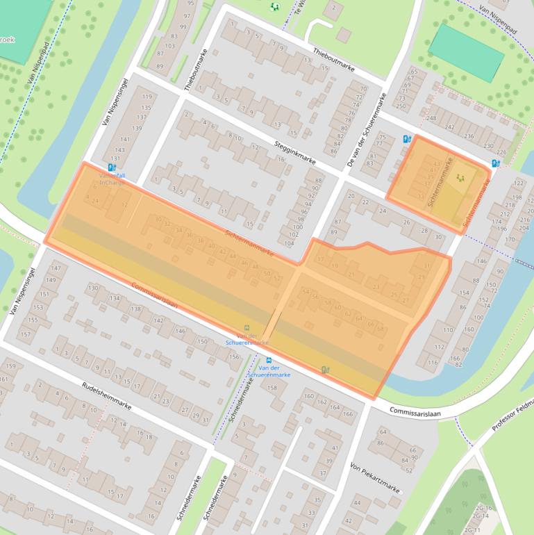 Kaart van postcodegebied 8016MN.