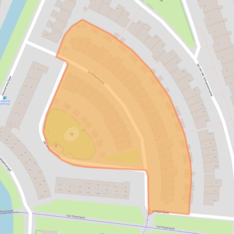 Kaart van postcodegebied 8016MP.