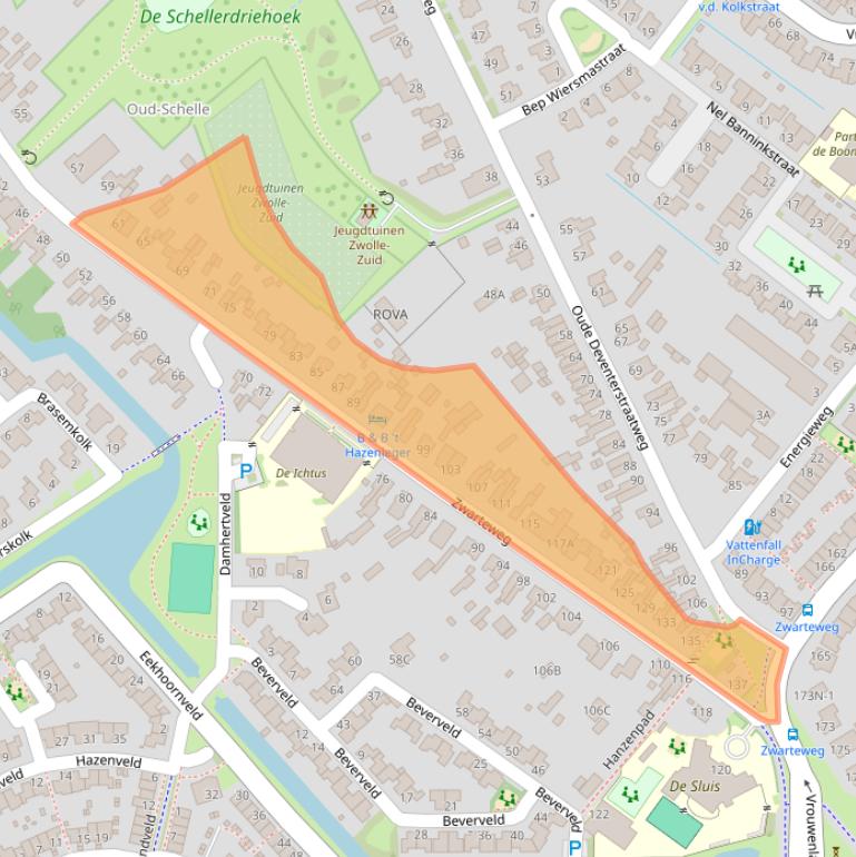 Kaart van postcodegebied 8017AV.