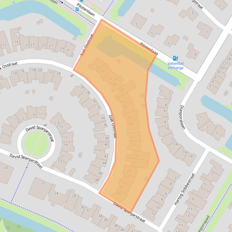 Kaart van postcodegebied 8017DC.