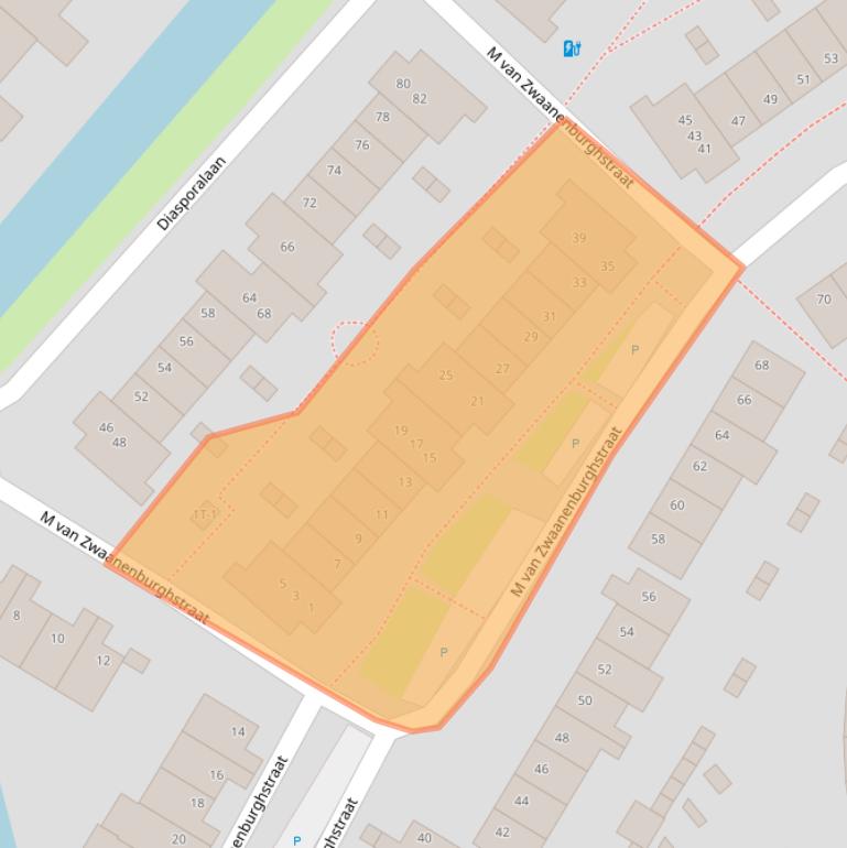 Kaart van postcodegebied 8017DX.