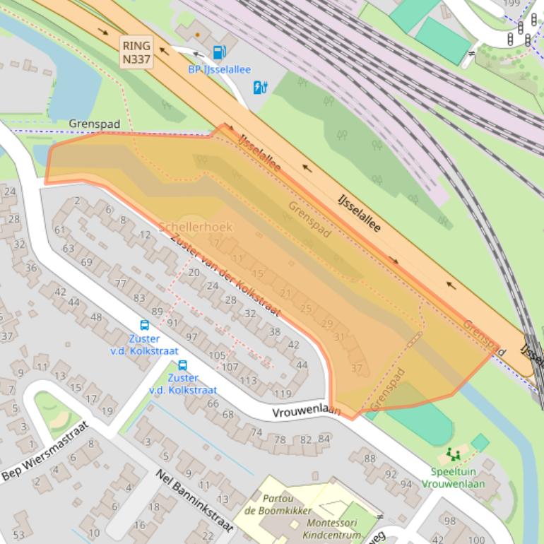 Kaart van postcodegebied 8017HT.