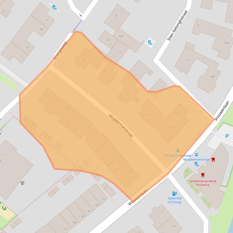 Kaart van postcodegebied 8017HX.