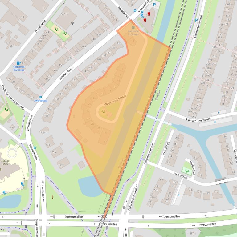 Kaart van postcodegebied 8017HZ.