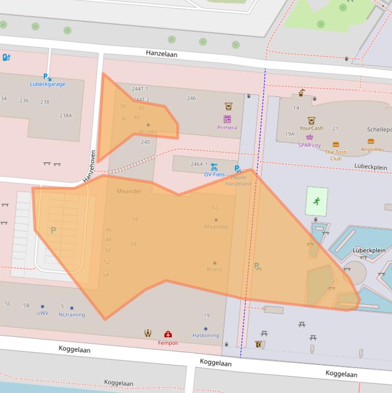 Kaart van postcodegebied 8017JS.