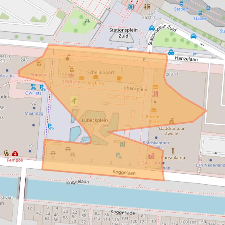 Kaart van postcodegebied 8017JZ.