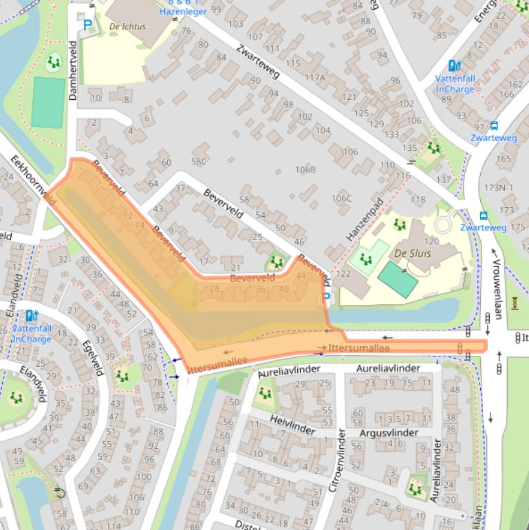 Kaart van postcodegebied 8017LB.