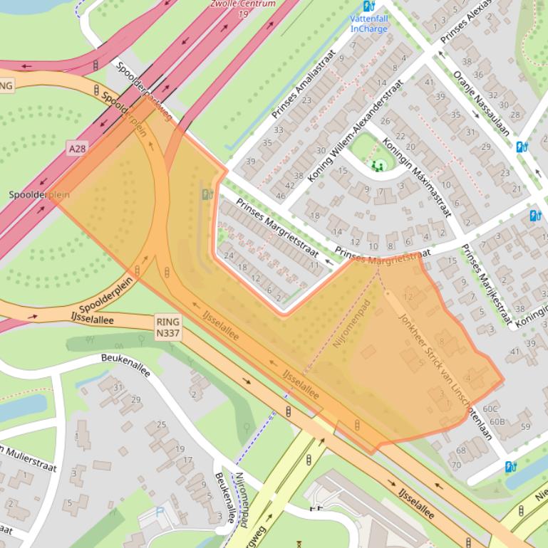 Kaart van postcodegebied 8019AZ.