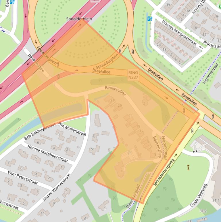 Kaart van postcodegebied 8019BA.