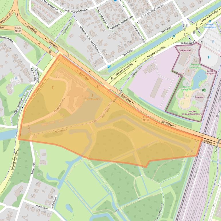 Kaart van postcodegebied 8019BE.