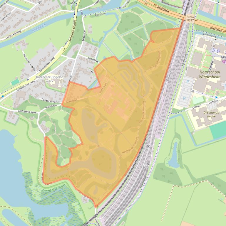 Kaart van postcodegebied 8019BP.