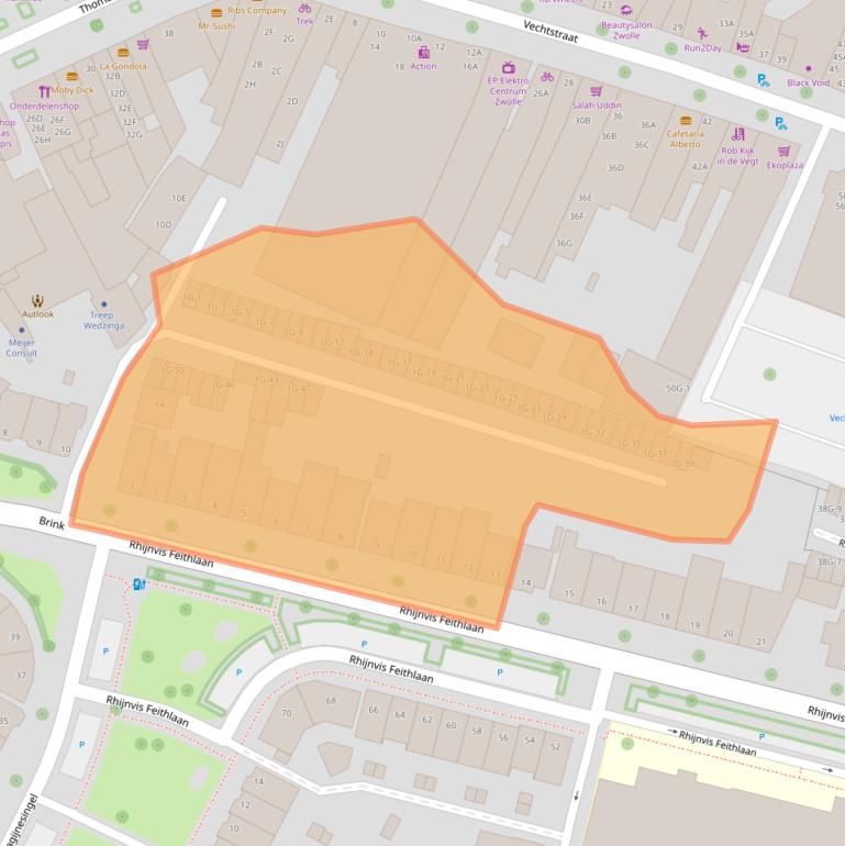 Kaart van postcodegebied 8021AJ.