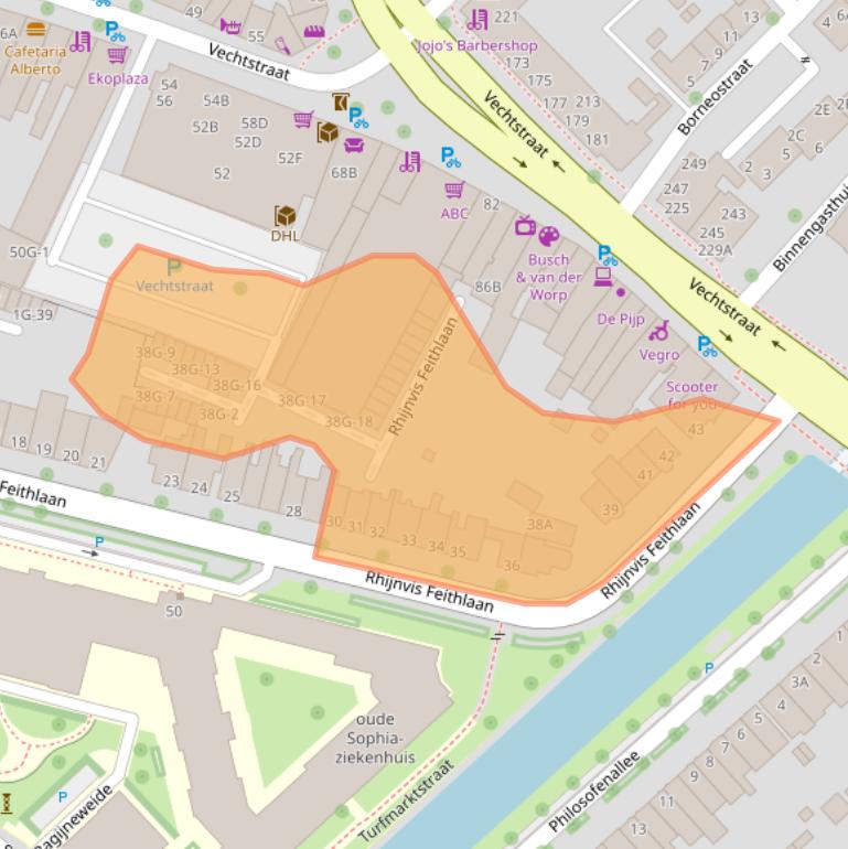 Kaart van postcodegebied 8021AL.