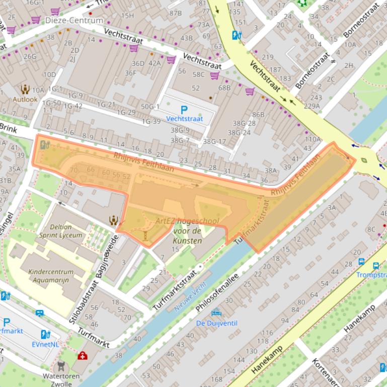 Kaart van postcodegebied 8021AM.