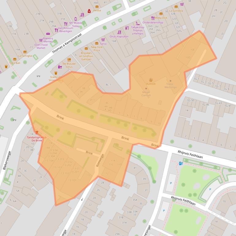 Kaart van postcodegebied 8021AP.