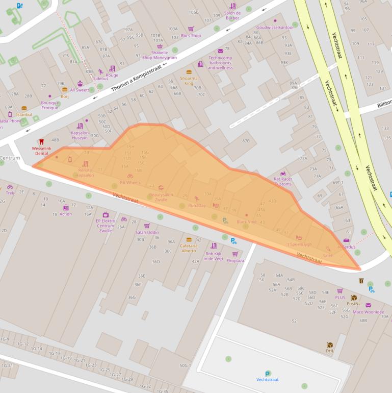 Kaart van postcodegebied 8021AS.