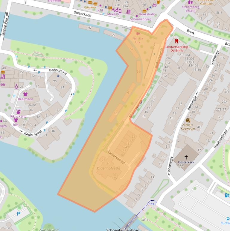 Kaart van postcodegebied 8021AT.
