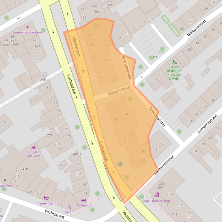 Kaart van postcodegebied 8021AW.
