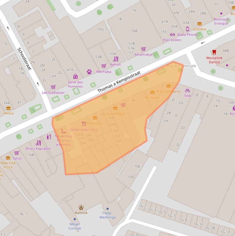 Kaart van postcodegebied 8021BC.