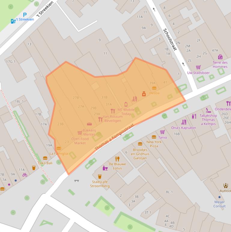 Kaart van postcodegebied 8021BH.