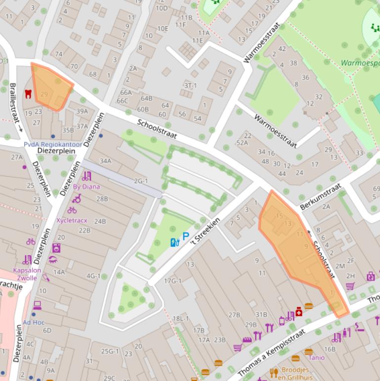 Kaart van postcodegebied 8021BM.