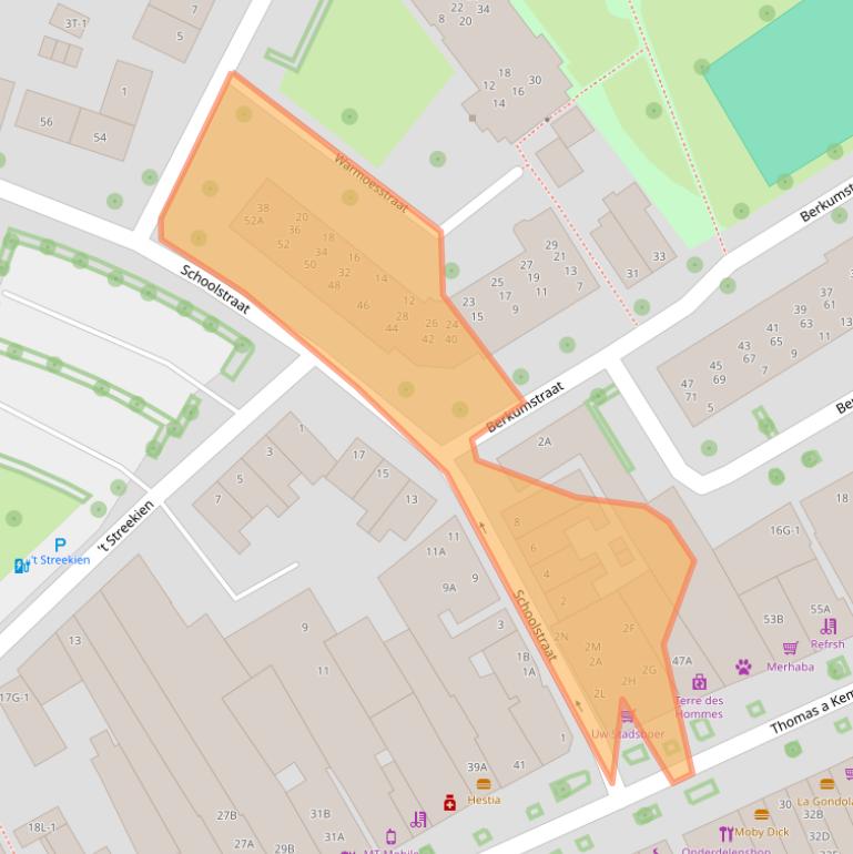 Kaart van postcodegebied 8021BN.