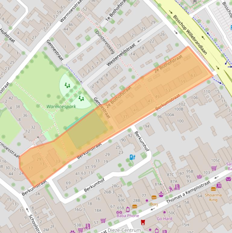 Kaart van postcodegebied 8021BP.