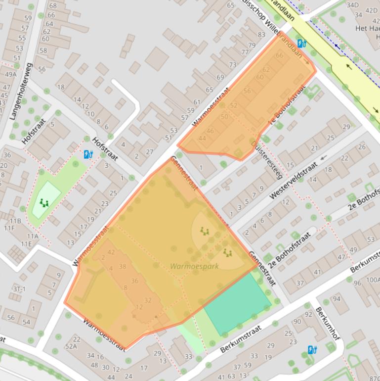 Kaart van postcodegebied 8021BZ.