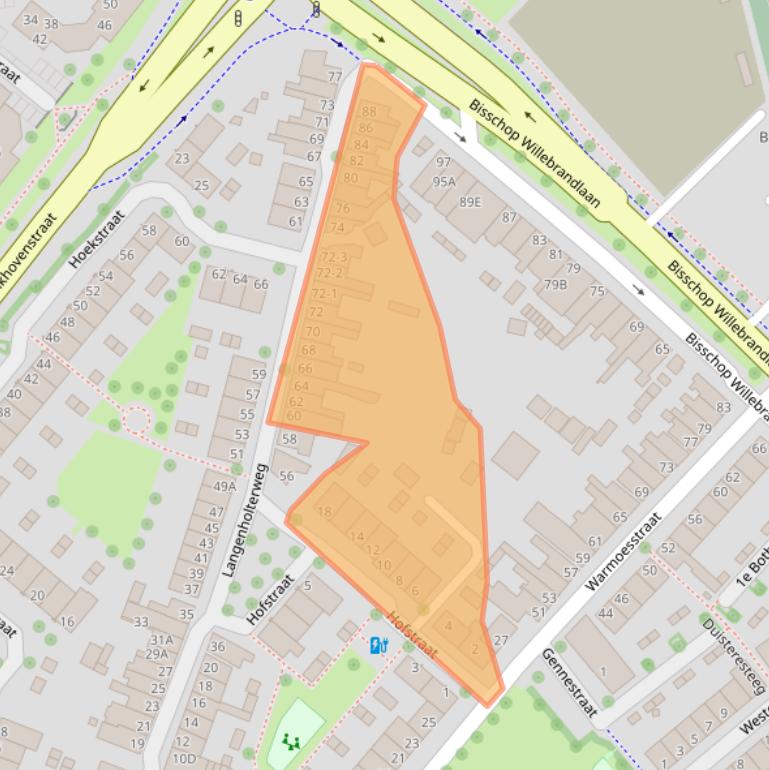 Kaart van postcodegebied 8021CE.