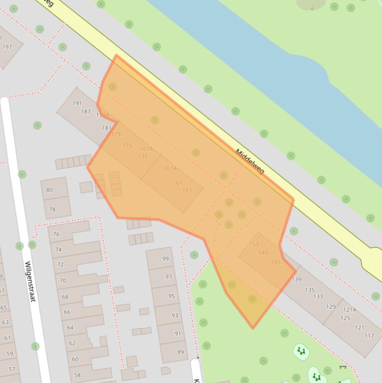 Kaart van postcodegebied 8021CL.